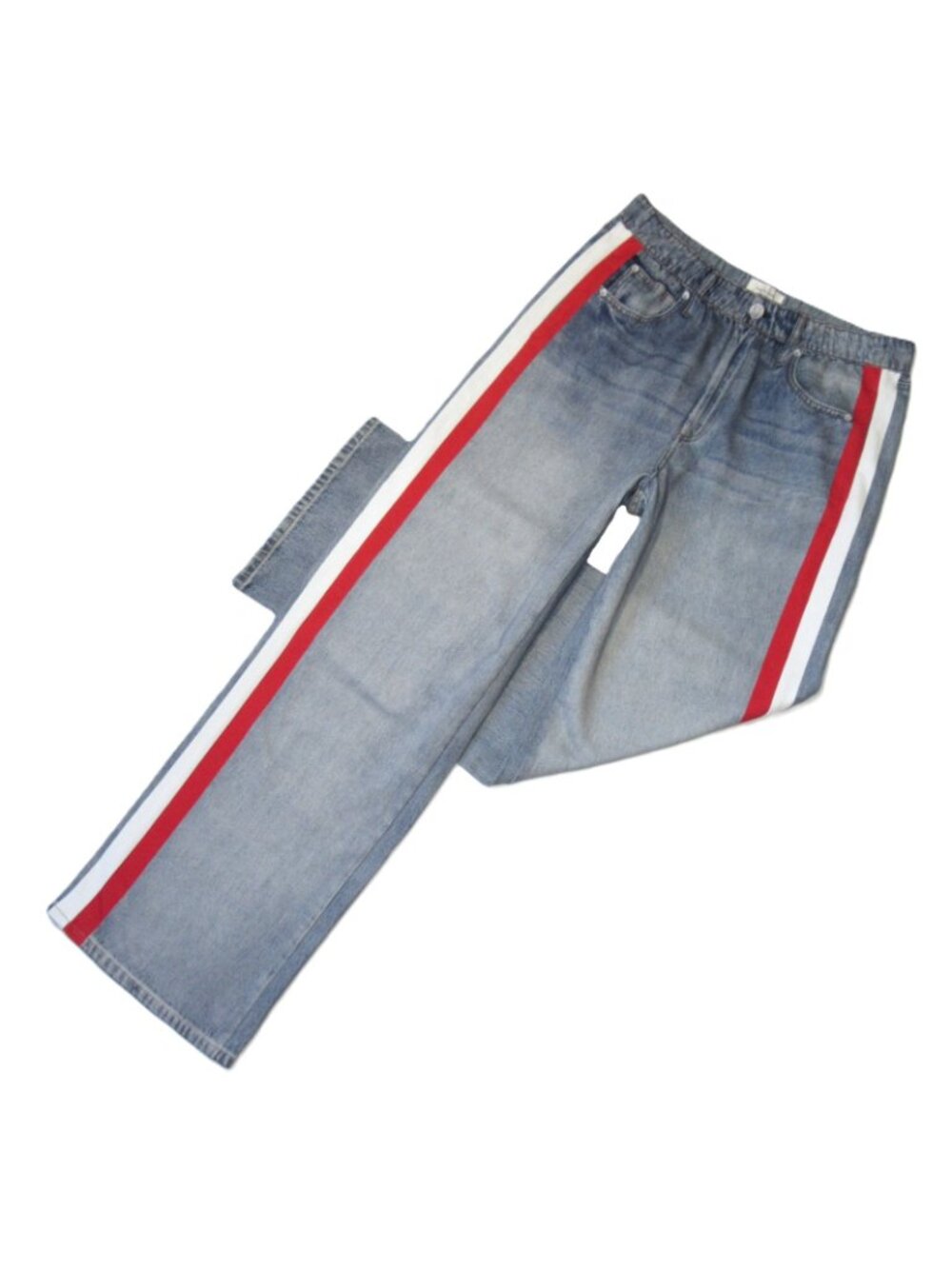 NWT rag & bone Miramar Terry in Coney Track Stripe Printed Faux Jean Pants L - Picture 7 of 12